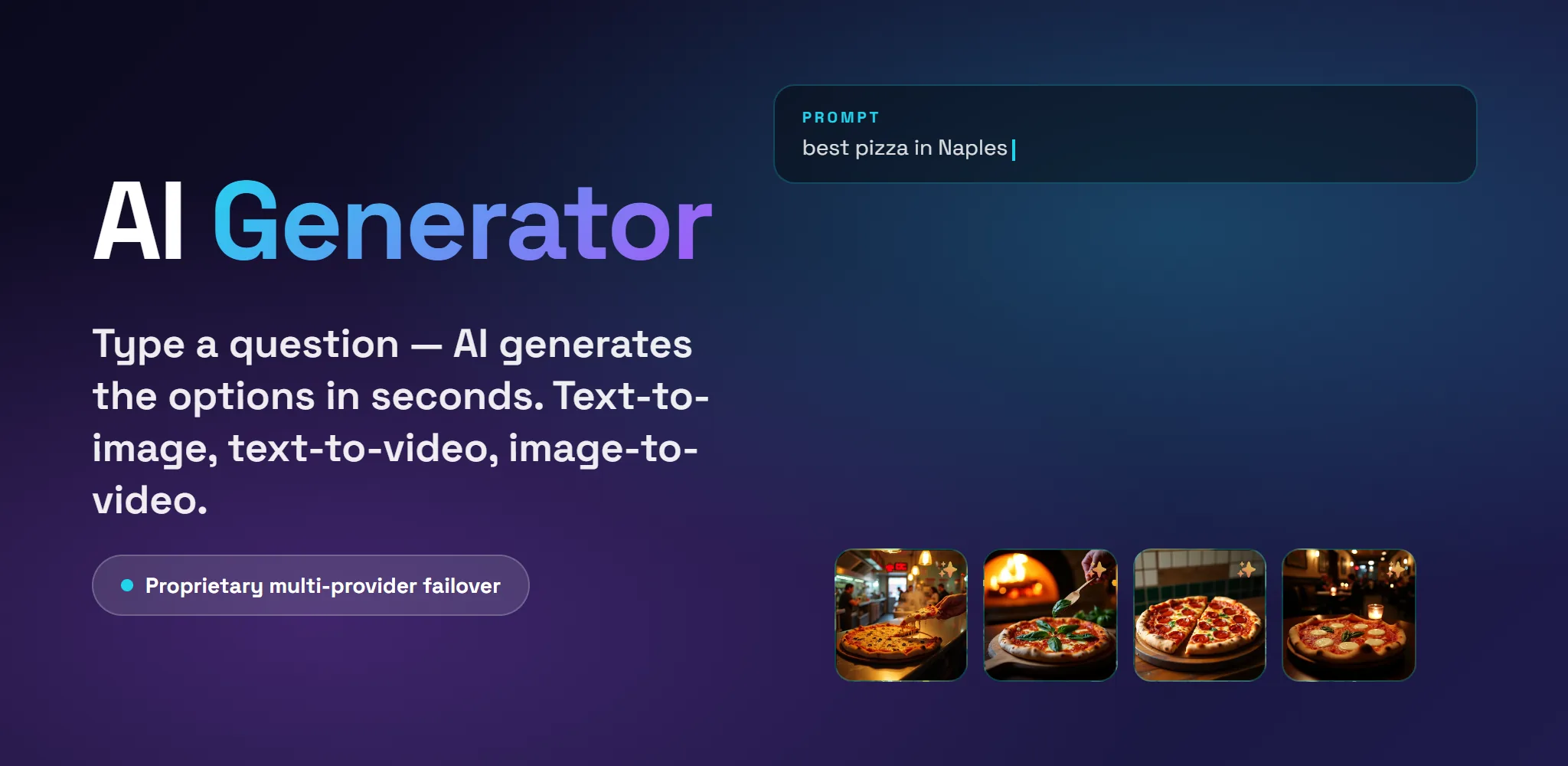 AI Generator — Text to image, text to video, image to video